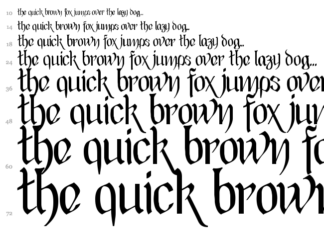 Black Heart Inertia font waterfall